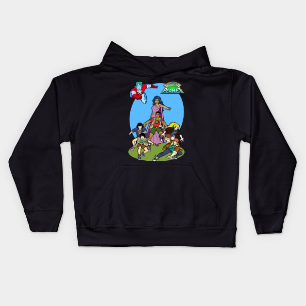 Captain Planet Group 2 Kids Hoodie by BigOrangeShirtShop